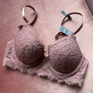 Aerie 32C Pink lace bra